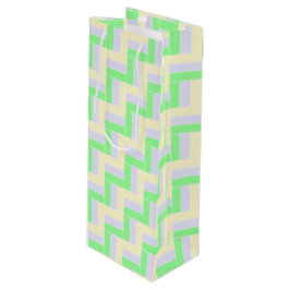 Sacola Para Vinho Retângulos de Pastel Linhas Brancas Padrão