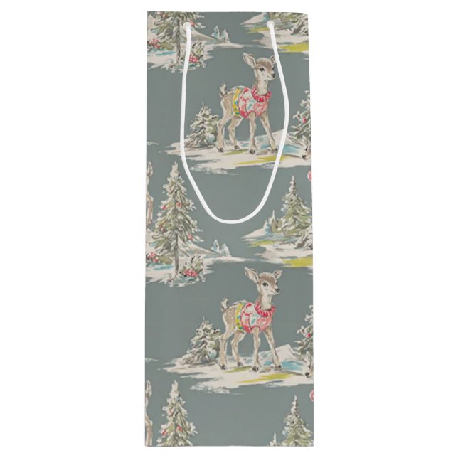 Sacola Para Vinho retro deer (Frente)