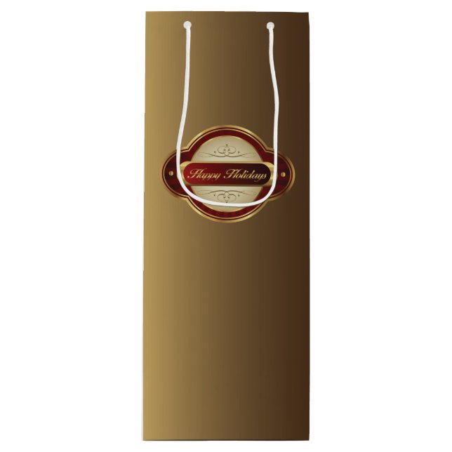 Sacola Para Vinho Rico Dourado e Burgundy Wine Gift Bag (Frente)