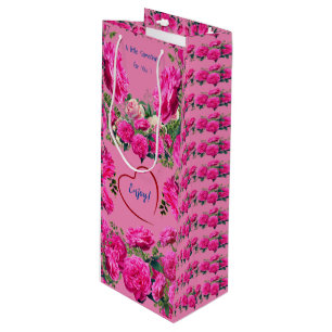 Sacola Para Vinho Rosa - Bolsa de Presente de Vinho Surpresa