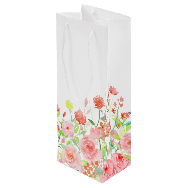 Sacola Para Vinho Rosa Garden (Verso inclinado)