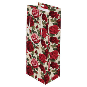 Sacola Para Vinho Rosa vermelha Gift Bag