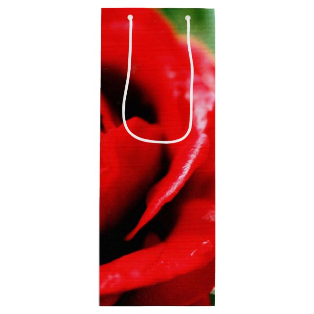 Sacola Para Vinho Rosa vermelha Love (Frente)