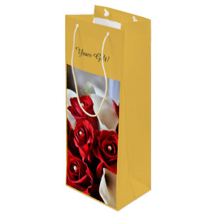 Sacola Para Vinho Rosa vermelha White Calla Lily Floral Flowers Pers