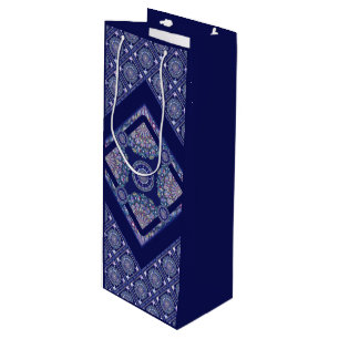 Sacola Para Vinho Rosace Azul