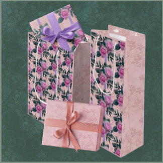 Sacola Para Vinho Rosas cor-de-rosa Vintage Derramadas Derramando Sa