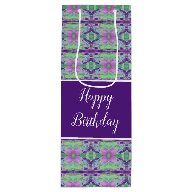 Sacola Para Vinho Roxo Escuro Padrão (Frente)