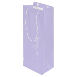 Sacola Para Vinho Roxo Lavanda Nome Monograma Feminino Moderno Letra