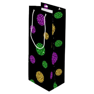 SACOLA PARA VINHO ROXO VERDE OURO BRILHO LOOK MARDI GRAS