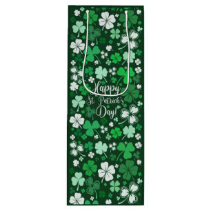 Sacola Para Vinho Rua de Shamrock. Saco de Presente Médio Dia de Pat