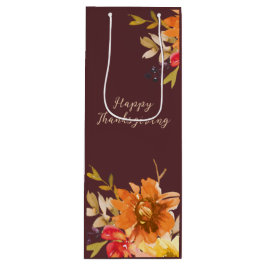 Sacola Para Vinho Rustic Floral Thanksgiving