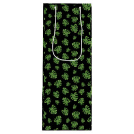Sacola Para Vinho Saca de Presente de Vinho com Folha de Monstera