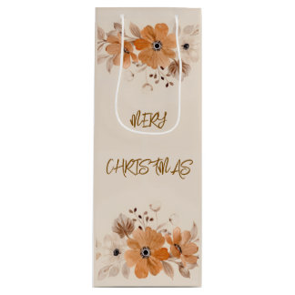 Sacola Para Vinho Saca de Presente de Vinho Floral Boho Rústico Eleg