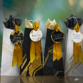 Sacola Para Vinho Saca-Rojas Elegante Preto e Dourado para Presentes