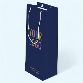 Sacola Para Vinho Saca-Rolha de Vinho Azul Marinho com Logotipo Pers