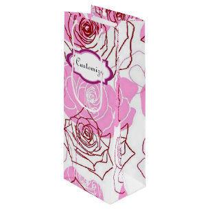 Sacola Para Vinho Saco cor-de-rosa do presente do vinho de rosas da
