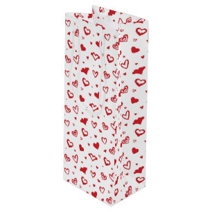 Sacola Para Vinho Saco de Presente Corações de São Valentim