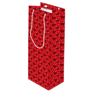 Sacola Para Vinho Saco de Presente Corações de São Valentim