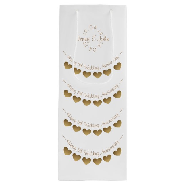 Sacola Para Vinho Saco de presente de aniversário de casamento da 5  (Frente)