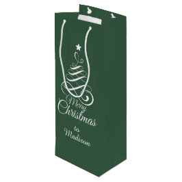 Sacola Para Vinho Saco de presente de árvore de Natal com nome perso