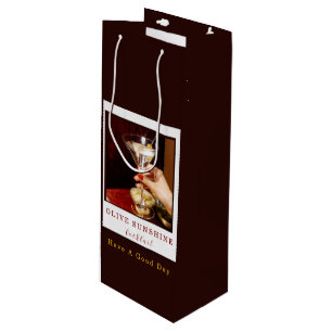 Sacola Para Vinho Saco de Presente de Cocktail Azeitona Retro Marrom