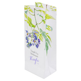 Sacola Para Vinho Saco de presente de favor floral verde roxo