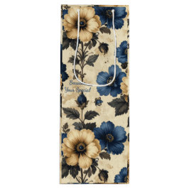 Sacola Para Vinho Saco de Presente de Flores Vitorianas