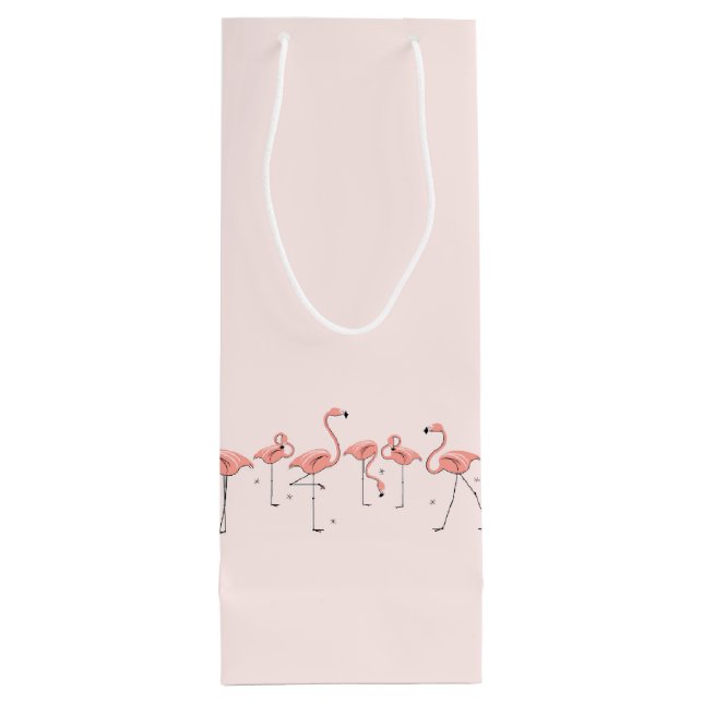 Sacola Para Vinho Saco de presente de garrafa da Linha de Flamingos (Verso)