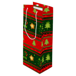 Sacola Para Vinho Saco de Presente de Natal Vermelho e Verde