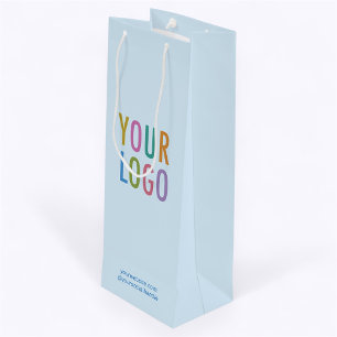Sacola Para Vinho Saco de Presente de Vinho Azul Claro Logotipo Empr