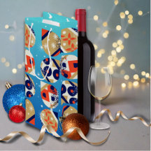 Saco de Presente de Vinho Bold Natal Moderno 