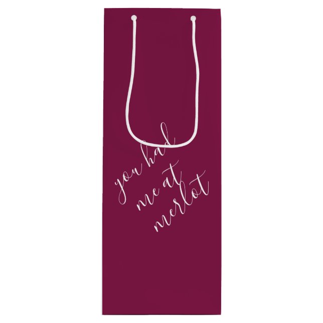 Sacola Para Vinho Saco de Presente de Vinho Borgonha com Piada de Vi (Frente)