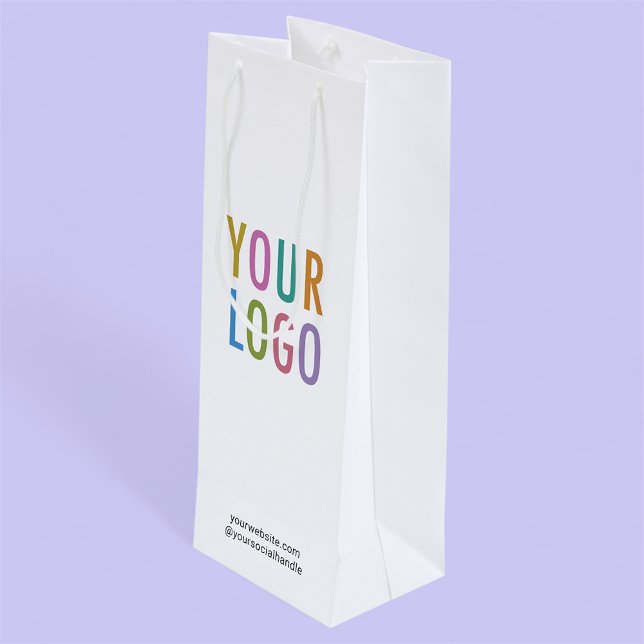 Sacola Para Vinho Saco de Presente de Vinho em Papel Branco com Logo (MISOOK White Wine Gift Bag with Logo)