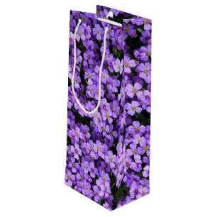 Sacola Para Vinho Saco de Presente de Vinho Flores Violeta