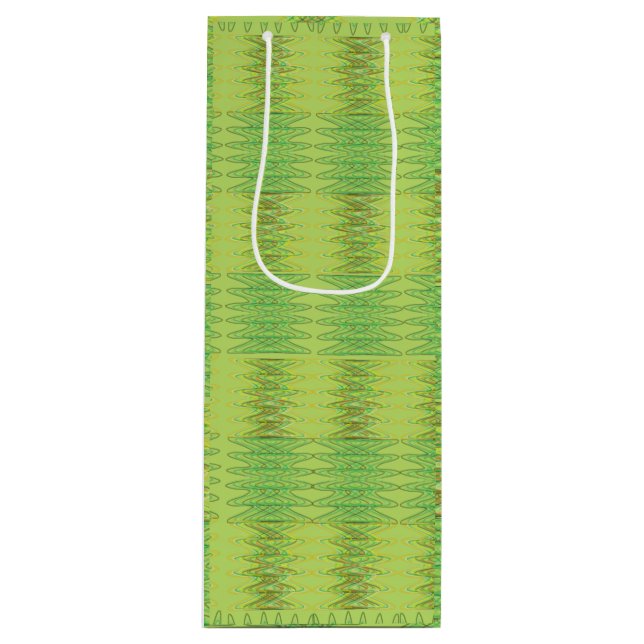 Sacola Para Vinho Saco de Presente Espiral Verde (Frente)