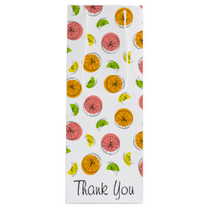 Sacola Para Vinho Saco de presente Multi Citrus pequeno obrigado
