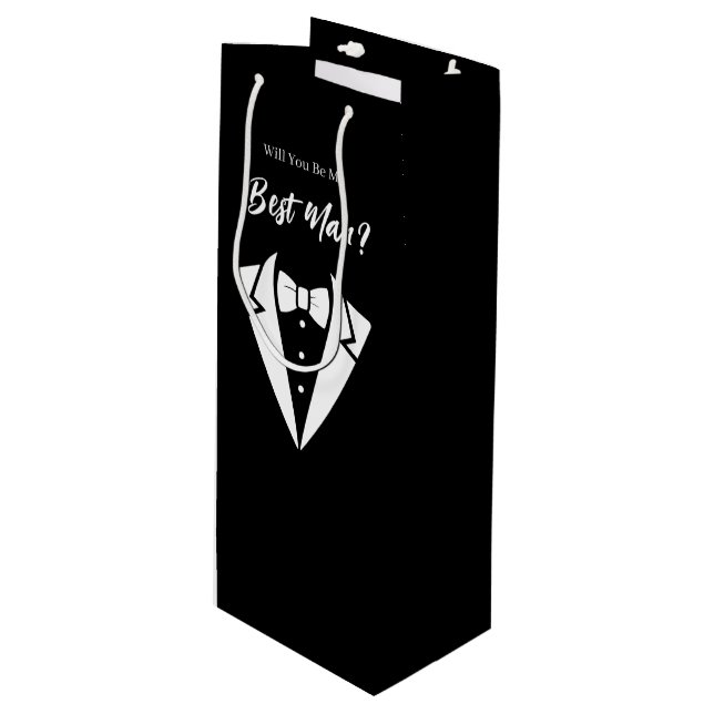 Sacola Para Vinho Saco de Presente para Padrinho de Casamento (Frente inclinada)