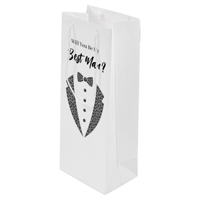 Sacola Para Vinho Saco de Presente para Padrinho de Casamento (Frente inclinada)