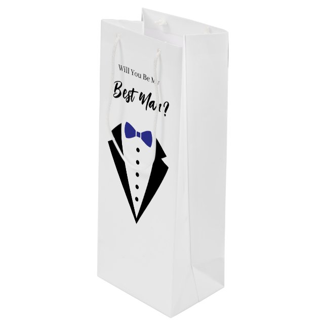 Sacola Para Vinho Saco de Presente para Padrinho de Casamento (Frente inclinada)