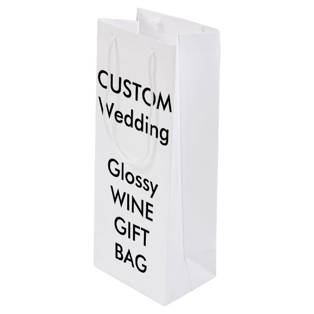 Sacola Para Vinho Saco de presente personalizado de casamento GLOSSY (Frente inclinada)