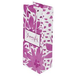 Sacola Para Vinho Saco de Presente Rosa Vinho com Design Floral Pers