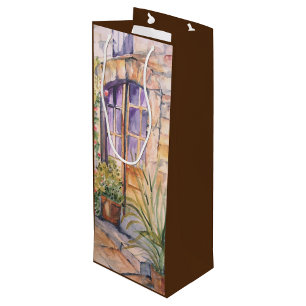 Sacola Para Vinho Saco de presentes na porta da aquarela Vintage