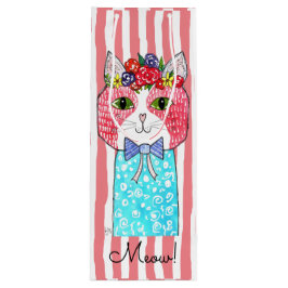 Sacola Para Vinho Saco de Toia de Vinho de Gato Cinto e Colorido