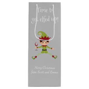 Sacola Para Vinho Saco de Vinho Natal Elfo Divertido