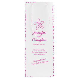 Sacola Para Vinho Saco de vinho rosa de peixe-estrela personalizado 