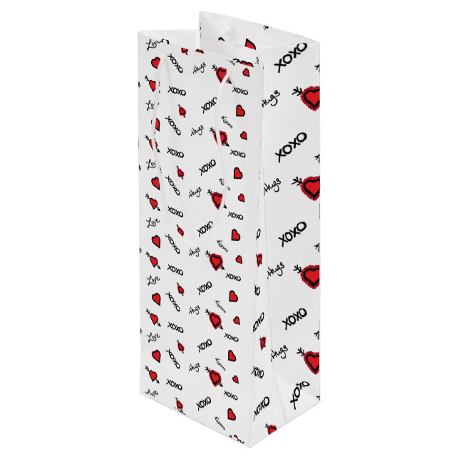 Sacola Para Vinho Saco de vinho XOXO (Verso inclinado)