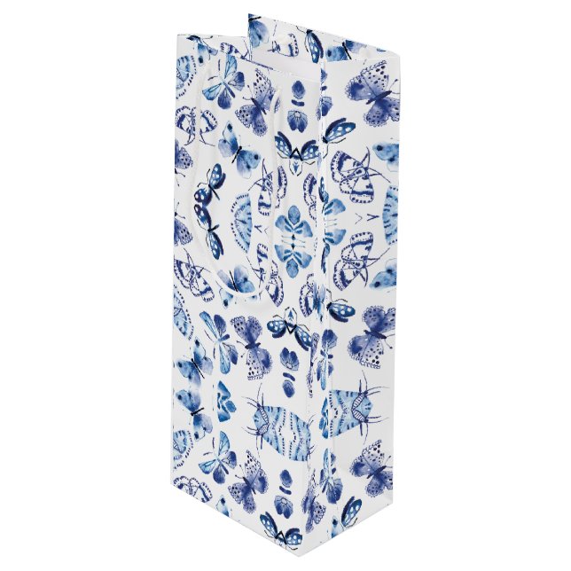 Sacola Para Vinho Saco do presente das borboletas (Frente inclinada)