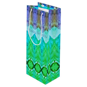 Sacola Para Vinho Saco do presente de aniversário alto em roxo e Blu