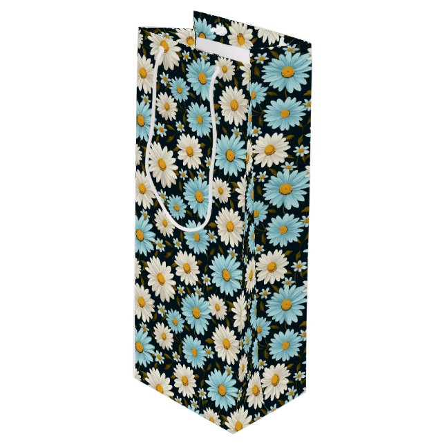 Sacola Para Vinho Saco do Presente de Impressão Floral (Frente inclinada)