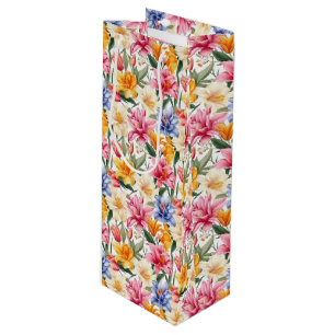 Sacola Para Vinho Saco do Presente de Impressão Floral